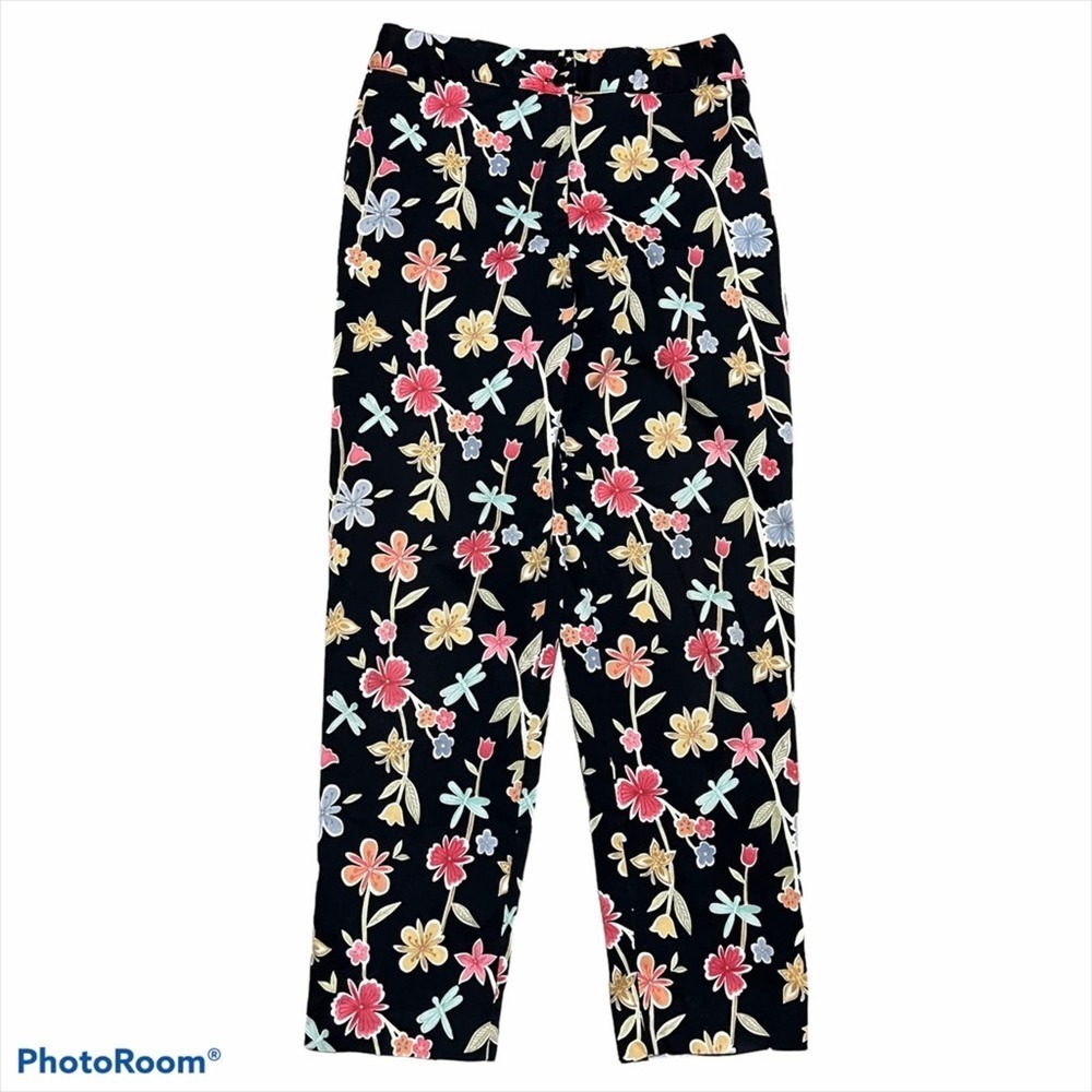 Talbots Multicolor Fall Floral wide leg Pants 6